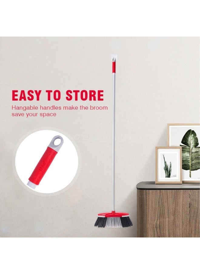 مكنسة زاوية تجارية ومنزلية بمقبض طويل - تنظيف فعال للمطبخ، والجراج، والفناء، والساحة، والمكتب - شعيرات متينة لجميع أنواع الأرضيات - Image 2